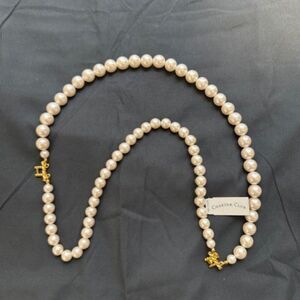 Vintage Nested Charter Club Gold Toned Beaded Faux Pearl Necklace 16" in Length